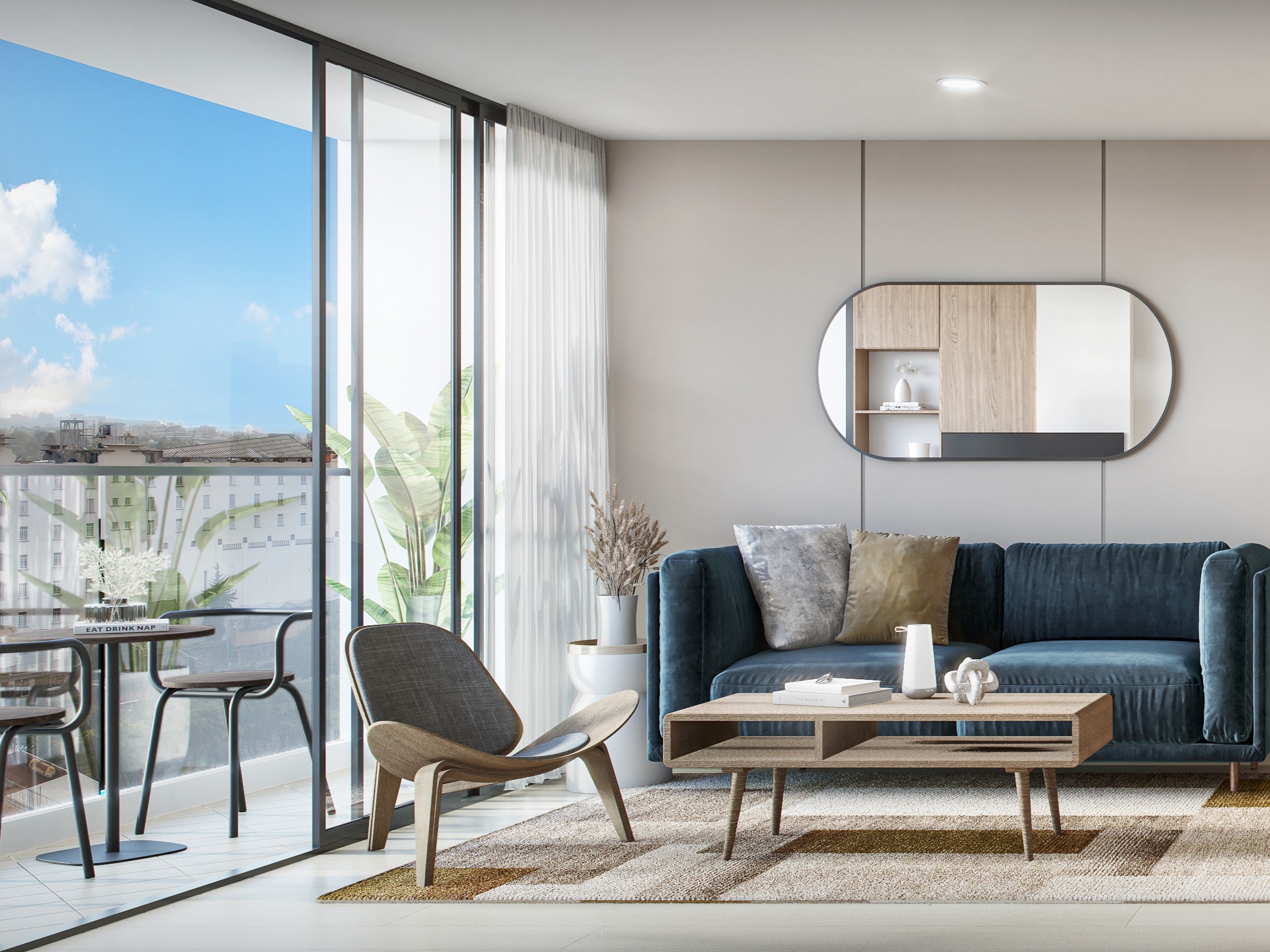 Departamento muestra More Escandon sala