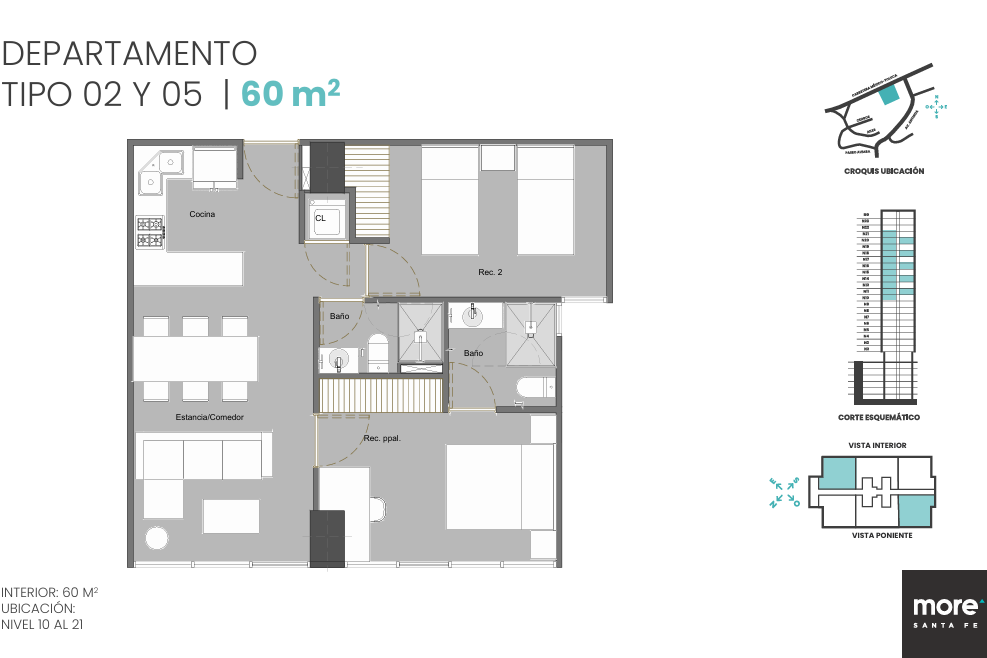 Departamento Tipo 02 y 05 en More Santa Fe