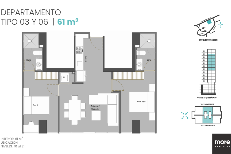 Departamento Tipo 03 y 06 en More Santa Fe