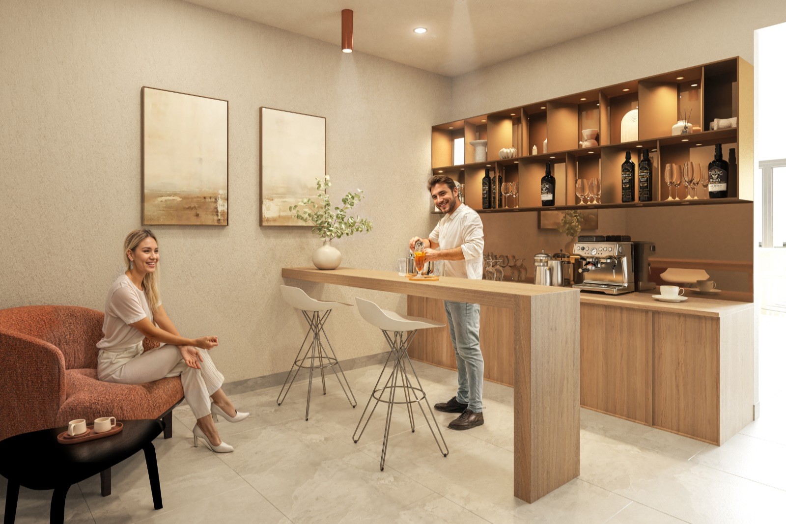 Interior de departamento en Xenter Nuevo Polanco