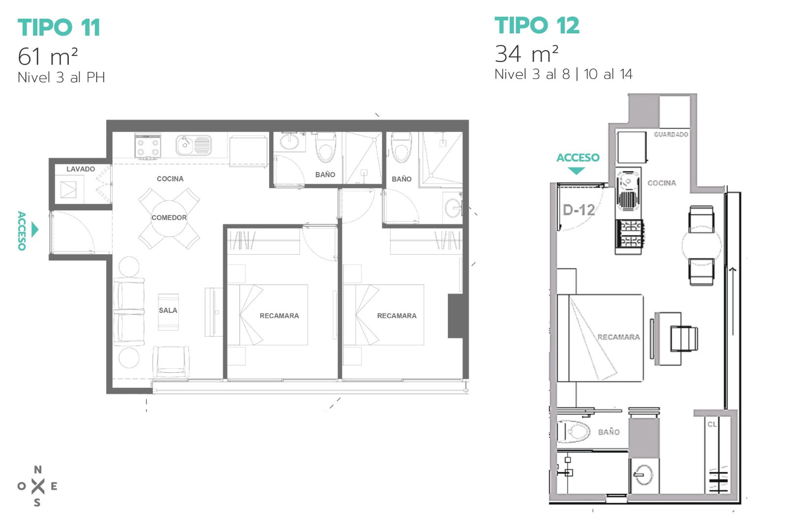 departamento Tipo 11 y 12 en Xenter Nuevo Polanco
