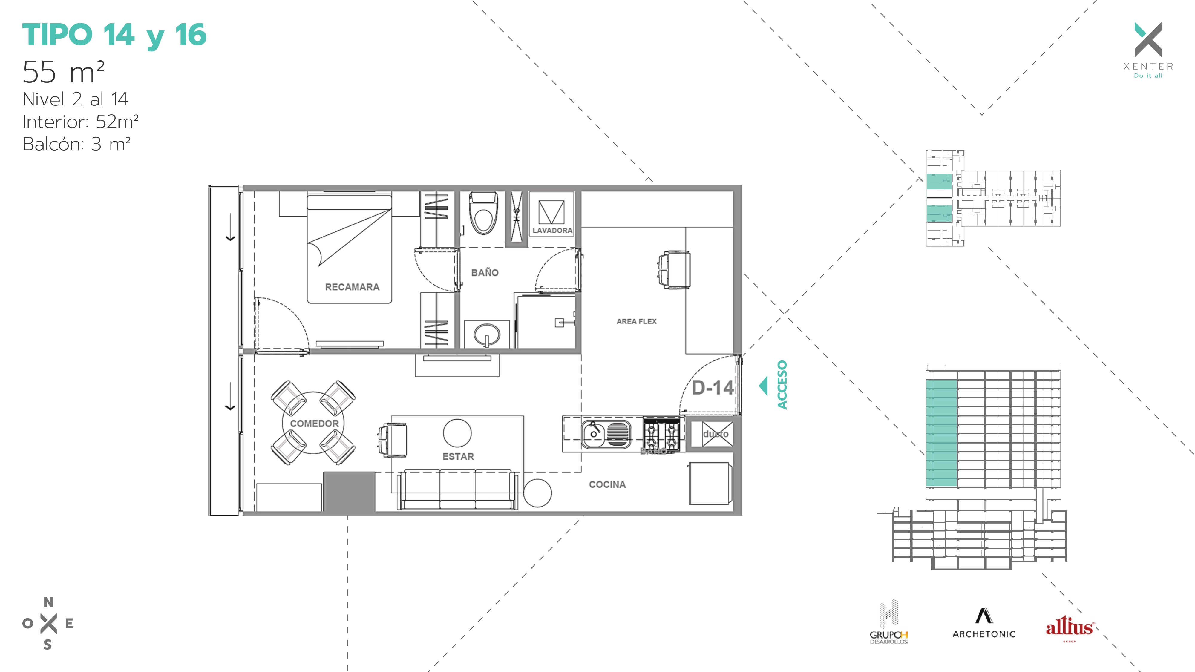 departamento Tipo 14 y 15 en Xenter Nuevo Polanco