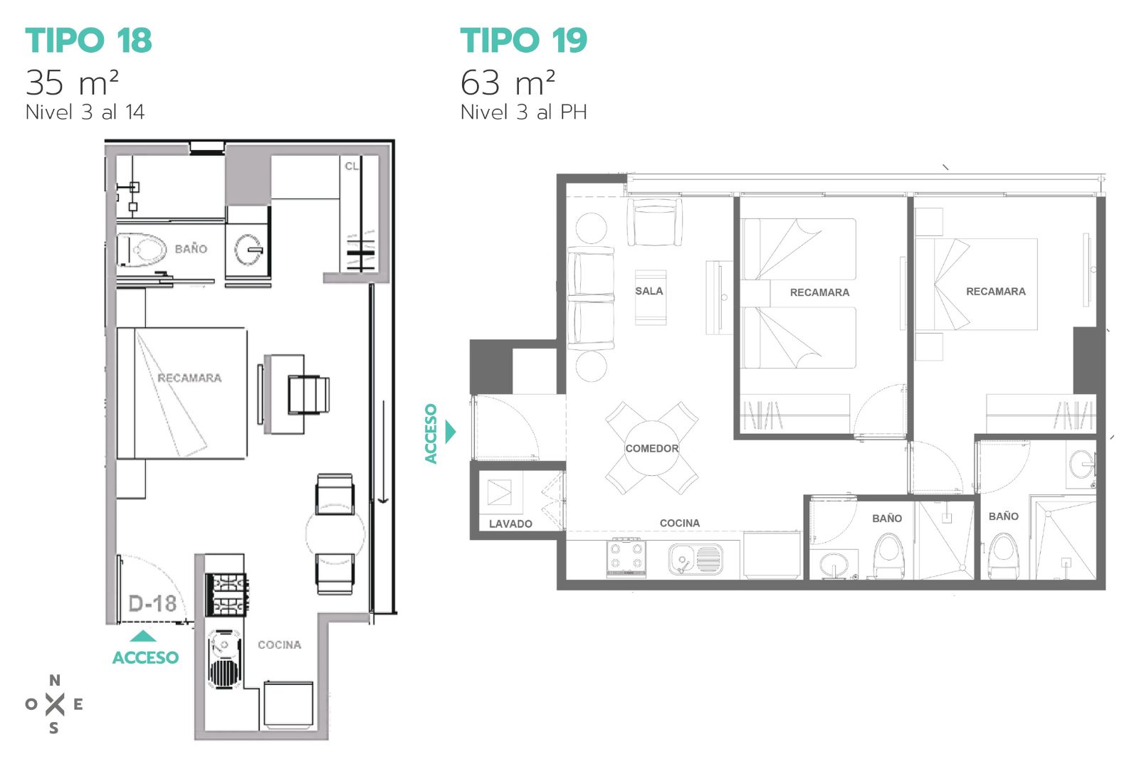departamento Tipo 18 y 19 en Xenter Nuevo Polanco