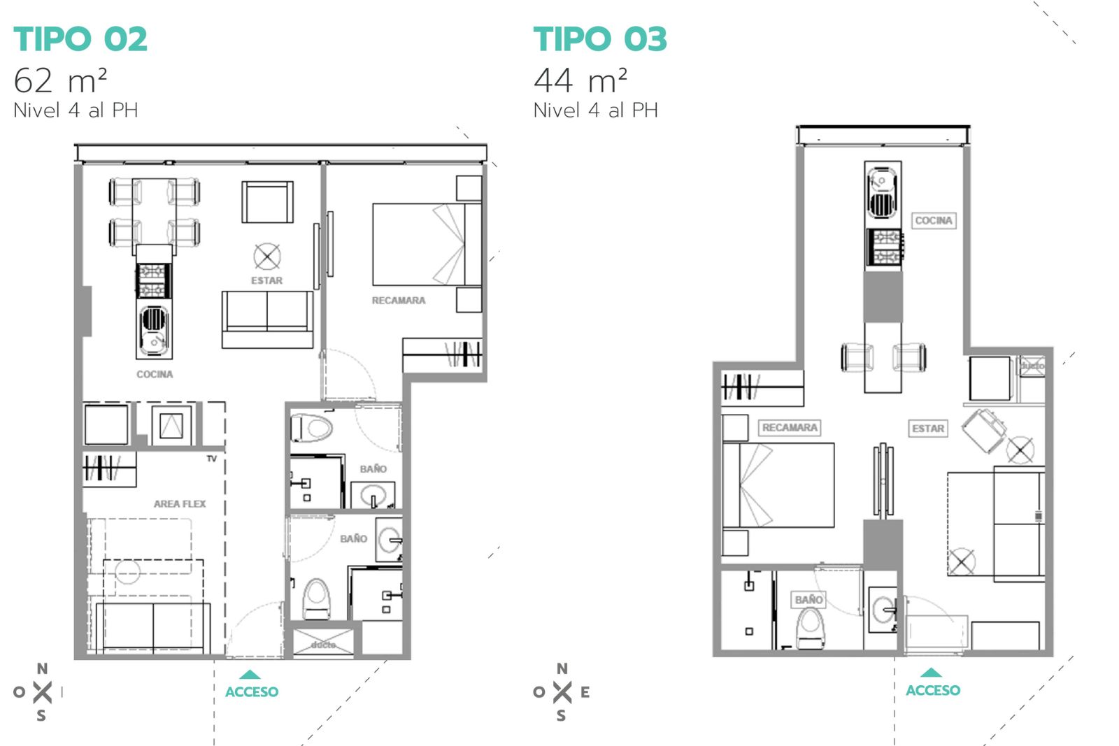 departamento Tipo 2 y 3 en Xenter Nuevo Polanco